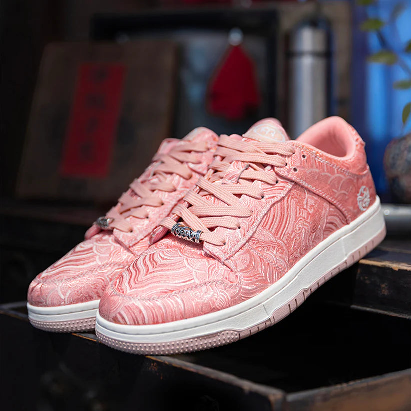 Nihonga inspired Silk Sneakers - Pink